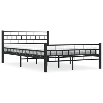 Estructura De Cama De Acero Negra 120x200 Cm Vidaxl