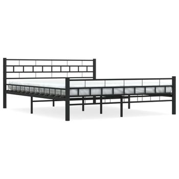 Estructura De Cama De Acero Negro 160x200 Cm Vidaxl