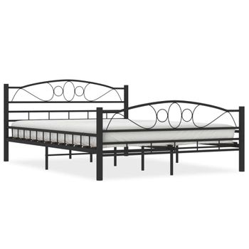 Estructura De Cama De Acero Negra 140x200 Cm Vidaxl