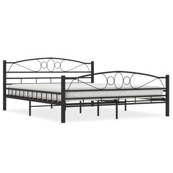 Estructura De Cama De Acero Negro 160x200 Cm Vidaxl