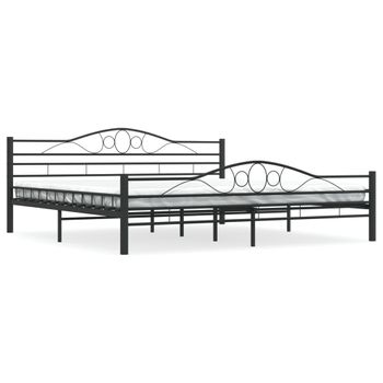 Estructura De Cama De Acero Negra 180x200 Cm Vidaxl