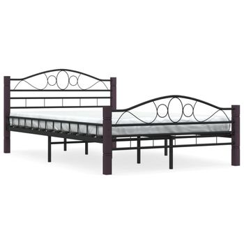 Estructura De Cama De Metal Negra 140x200 Cm Vidaxl