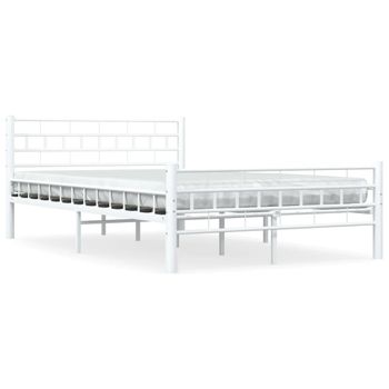 Estructura De Cama De Metal Blanco 120x200 Cm Vidaxl