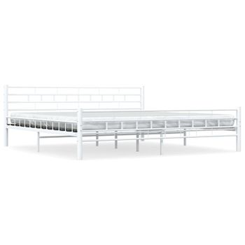 Estructura De Cama De Metal Blanca 180x200 Cm Vidaxl