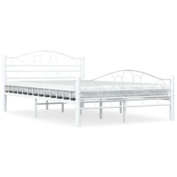 Estructura De Cama De Metal Blanco 140x200 Cm Vidaxl