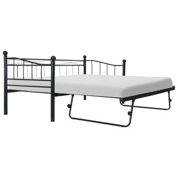 Cama Canapé Hidráulica De Cuero Sintético Negro 160x200 Cm Vidaxl con  Ofertas en Carrefour