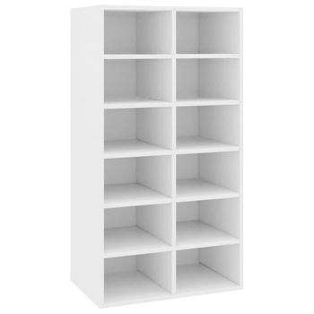 Mueble Zapatero De Madera Contrachapada Blanco 54x34x100,5 Cm Vidaxl