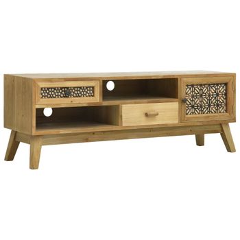 Mueble Para Tv Madera Tallada Marrón 120x30x42 Cm Vidaxl