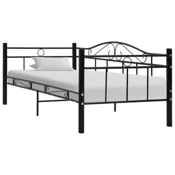 Estructura De Cama De Metal Negro 90x200 Cm Vidaxl