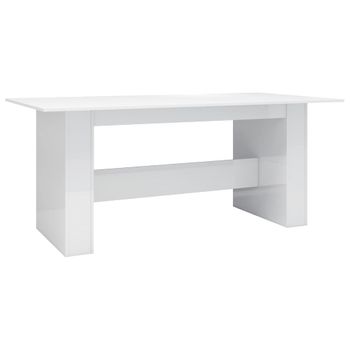 Mesa De Comedor De Aglomerado Blanco Con Brillo 180x90x76 Cm Vidaxl