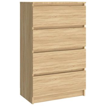 Aparador Madera Contrachapada Color Roble Sonoma 60x35x98,5 Cm Vidaxl