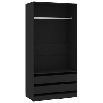 Armario De Madera Contrachapada Negro 100x50x200 Cm Vidaxl