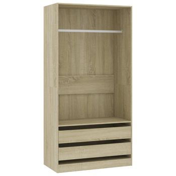 Armario Madera Contrachapada Color Roble Sonoma 100x50x200 Cm Vidaxl