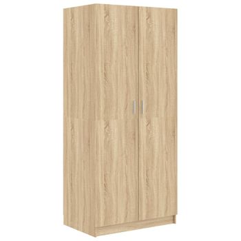 Armario De Madera Contrachapada Roble Sonoma 80x52x180 Cm Vidaxl