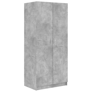 Armario De Madera Contrachapada Gris Hormigón 80x52x180 Cm Vidaxl