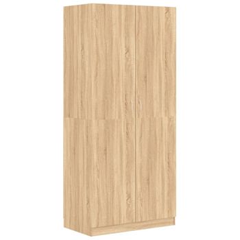 Armario De Madera Contrachapada Color Roble Sonoma 90x52x200 Cm Vidaxl