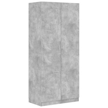 Armario De Madera Contrachapada Gris Hormigón 90x52x200 Cm Vidaxl