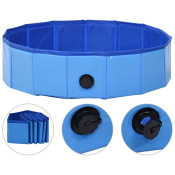 Piscina Para Perros Plegable Pvc Azul 80x20 Cm Vidaxl