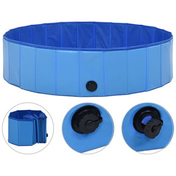 Piscina Para Perros Plegable Pvc Azul 120x30 Cm Vidaxl