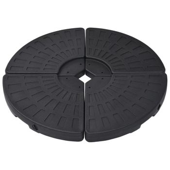 Soporte De Sombrilla En Forma De Ventilador 4 Piezas Negro Vidaxl