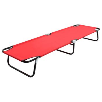 Tumbona Plegable Acero Roja Vidaxl