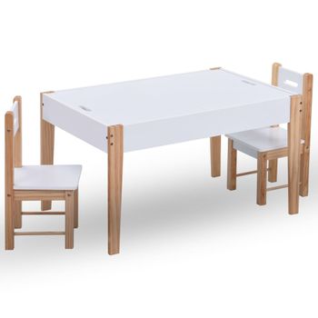 Mesa Y Sillas Infantiles 3 Pzas Con Pizarra Negro Y Blanco Vidaxl