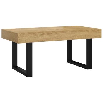 Mesa De Centro Mdf Y Hierro Marrón Claro Y Negro 90x45x40 Cm Vidaxl