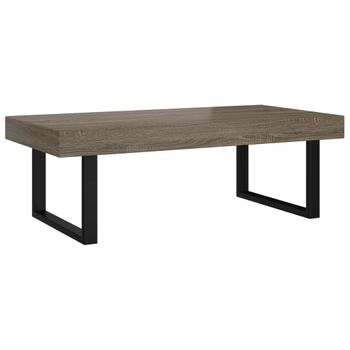 Mesa De Centro Mdf Y Hierro Gris Y Negro 120x60x40 Cm Vidaxl