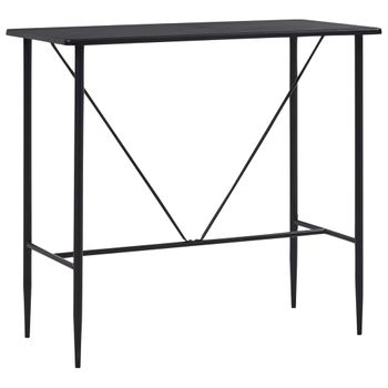 Mesa Alta De Cocina Mdf Negro 120x60x110 Cm Vidaxl