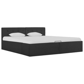 vidaXL Cama canapé hidráulica cuero sintético capuchino 160x200 cm