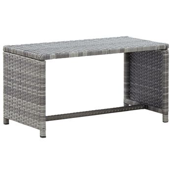 Mesa De Centro De Ratán Sintético Gris 70x40x38 Cm Vidaxl