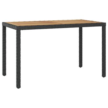 Mesa De Jardín Madera Maciza Acacia Negro Y Marrón 123x60x74 Cm Vidaxl