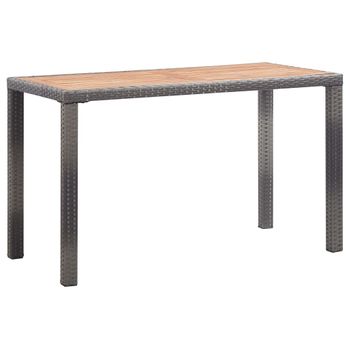 Mesa De Jardín Madera Maciza Acacia Gris Y Marrón 123x60x74 Cm Vidaxl