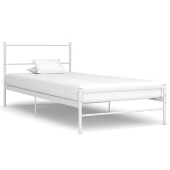 Cama Individual Hanko Con Somier Metal 90 X 200 Cm - Negro Mate [en.casa]  con Ofertas en Carrefour