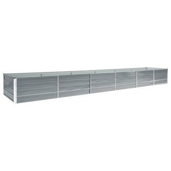 Arriate De Jardín De Acero Galvanizado Gris 480x80x45 Cm Vidaxl