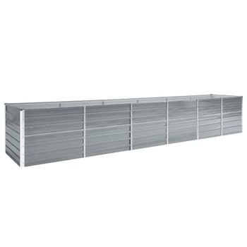 Arriate De Jardín De Acero Galvanizado Gris 480x80x77 Cm Vidaxl