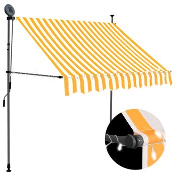 Toldo Manual Retráctil Con Led Blanco Y Naranja 200 Cm Vidaxl