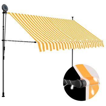 Toldo Manual Retráctil Con Led Blanco Y Naranja 250 Cm Vidaxl