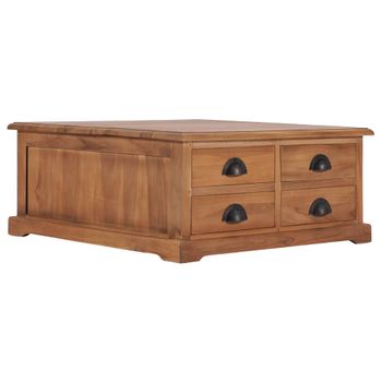 Mesa De Centro De Madera De Teca Maciza 68x68x30 Cm Vidaxl