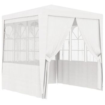 Carpa Profesional Fiestas Con Paredes Blanco 90 G/m² 2x2 M Vidaxl