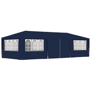 Carpa Profesional Para Fiestas Con Paredes Azul 90 G/m² 4x9 M Vidaxl