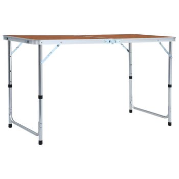 Mesa De Camping Plegable De Aluminio 120x60 Cm Vidaxl