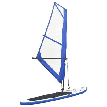Tabla De Paddle Surf Inflable Con Vela Azul Y Blanca Vidaxl