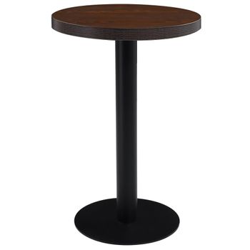 Mesa De Bistró Mdf Marrón Oscuro 50 Cm Vidaxl