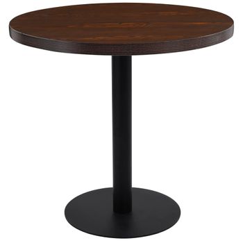 Mesa De Bistró Mdf Marrón Oscuro 80 Cm Vidaxl