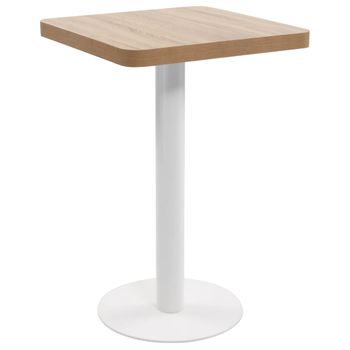 Mesa De Bistró Mdf Marrón Claro 50x50 Cm Vidaxl