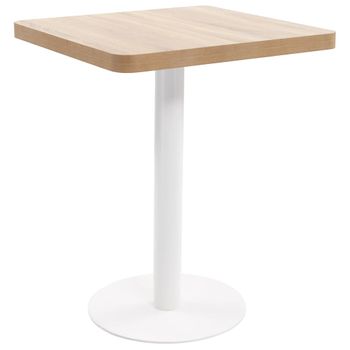 Mesa De Bistró Mdf Marrón Claro 60x60 Cm Vidaxl