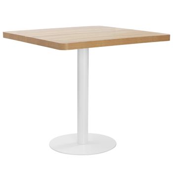 Mesa De Bistró Mdf Marrón Claro 80x80 Cm Vidaxl