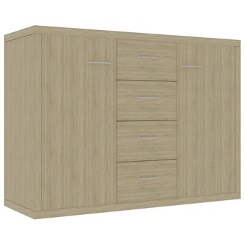 Aparador De Madera Contrachapada Color Roble Sonoma 60x30x70 Cm Vidaxl