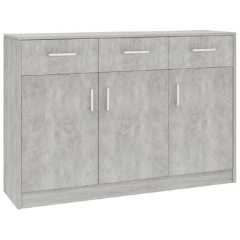 Aparador De Madera Contrachapada Gris Hormigón 110x30x75 Cm Vidaxl